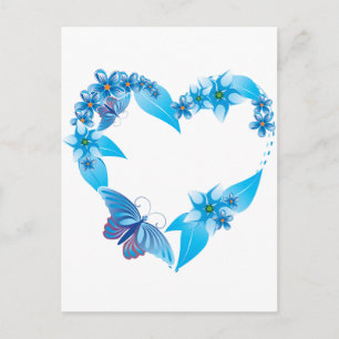 Blauwe vlinderbloemigen briefkaart