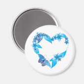 Blauwe vlinderbloemigen magneet (Voorkant / Achterkant)