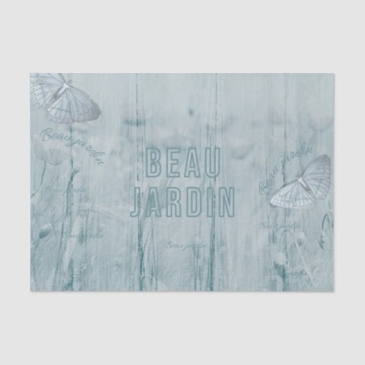 Blauwe  vlinderbloemigen tissuepapier (Voorkant)