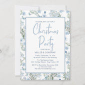 Blauwe vlinderbloemigen voor kerstfeestdagen kaart (Voorkant)