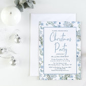 Blauwe vlinderbloemigen voor kerstfeestdagen kaart