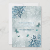 Blauwe vlinderbloemjurk, zoet, zestien I Kaart (Achterkant)