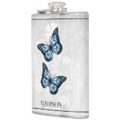 Blauwe vlinderbloemkolf heupfles (Links)