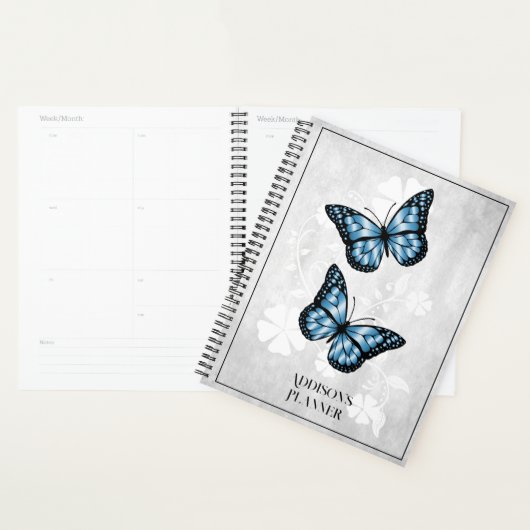 Blauwe vlinderbloemplank planner (Display)