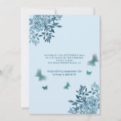 Blauwe vlinderbloemtuin, zoet zestien Invitat Kaart (Achterkant)