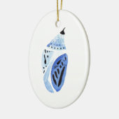 Blauwe vlindercoop keramisch ornament (Links)