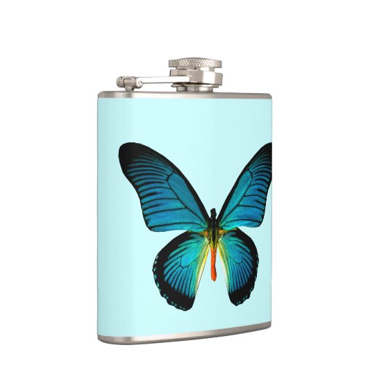 Blauwe vlinderfles heupfles (Rechts)