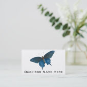 Blauwe vlinderillustratie visitekaartje (Staand voorkant)