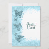 Blauwe vlinderjarige bruiloft kaart (Voorkant)