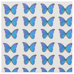 Blauwe vlinderkatoen stof