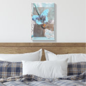 Blauwe vlinderkunst met gemengde media canvas afdruk (Insitu (Slaapkamer))