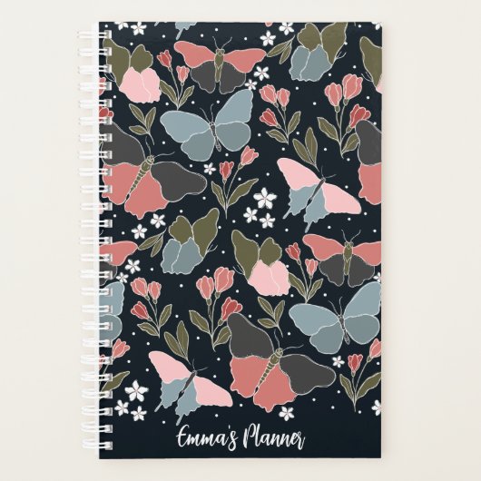 Blauwe vlinderplanner | Schattigee aanpasbare plan Planner (Voorkant)