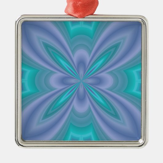 Blauwe Vlinders Abstract Metalen Ornament (Voorkant)