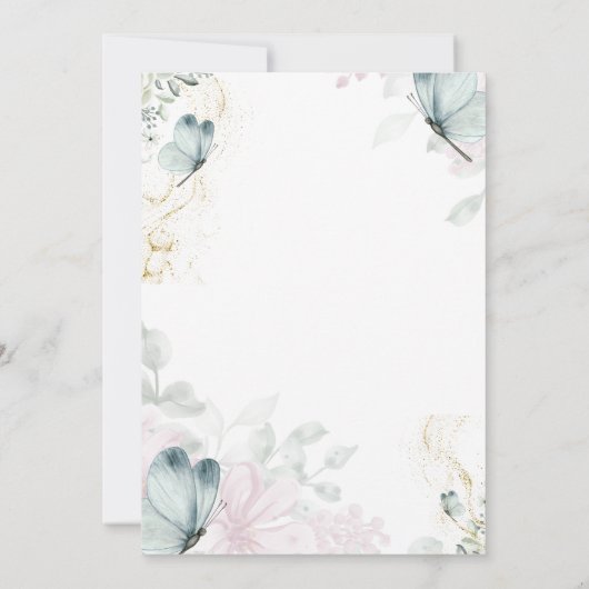 Blauwe vlinders Baby in bloei Kaart (Achterkant)