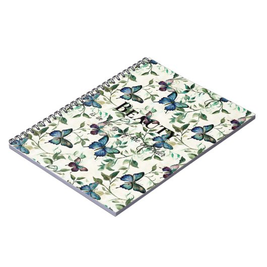  Blauwe Vlinders Beauty Quote Notitieboek (Linkerzijde)