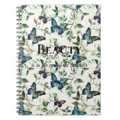  Blauwe Vlinders Beauty Quote Notitieboek (Voorkant)