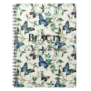  Blauwe Vlinders Beauty Quote Notitieboek