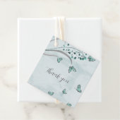 Blauwe vlinders bloesem bedankjes labels (In situ)