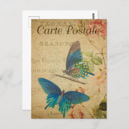   blauwe vlinders briefkaart