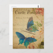 blauwe vlinders briefkaart (Voorkant / Achterkant)