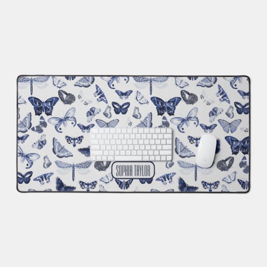  blauwe vlinders bureaumat (Keyboard & Muis)