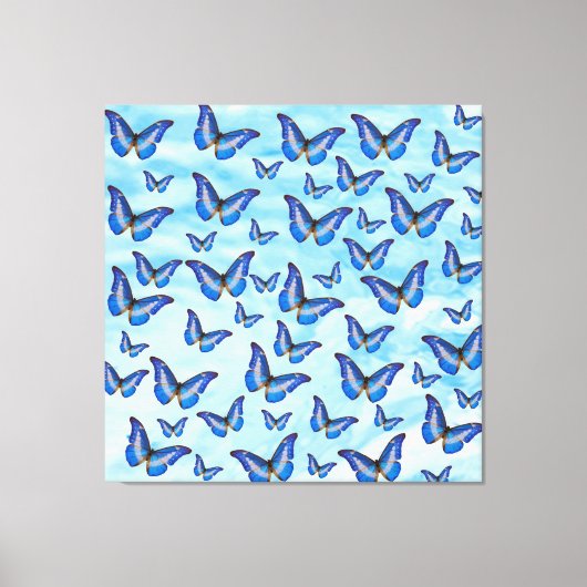 Blauwe Vlinders Canvas Print (Voorkant)