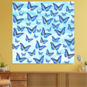 Blauwe Vlinders Canvas Print (Insitu (Woonkamer))
