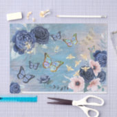 blauwe vlinders en bijen tissuepapier (Craft)