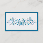Blauwe vlinders en bloemen visitekaartje (Voorkant)