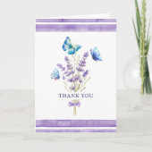 Blauwe Vlinders en Lavendel Bedankkaart (Voorkant)