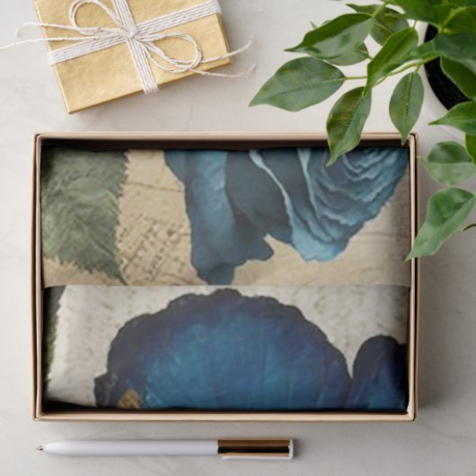  blauwe vlinders en ontkoppeling van Rozen Tissuepapier (Geschenk)