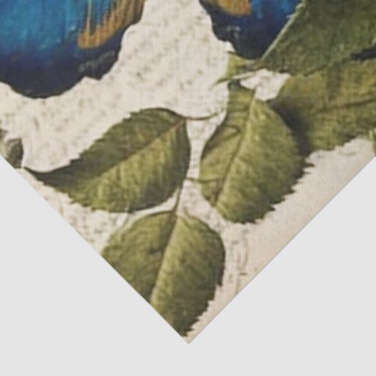  blauwe vlinders en ontkoppeling van Rozen Tissuepapier (Detail)