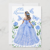 Blauwe vlinders en Rozen Princess Quinceanera Kaart (Achterkant)