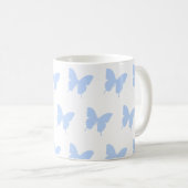 Blauwe Vlinders Herhaling Geschenk Witte Mok (Voorkant rechts)
