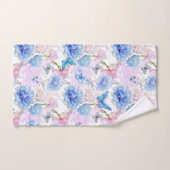 Blauwe vlinders in de tuin bad handdoek (Handdoek)