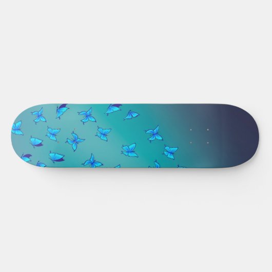 Blauwe vlinders in het bewegingskarton persoonlijk skateboard (Horizontaal)