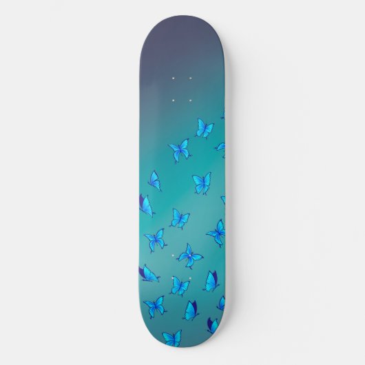 Blauwe vlinders in het bewegingskarton persoonlijk skateboard (Voorkant)