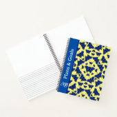 Blauwe Vlinders In Leuk Speels Patroon Op Dagboek Notitieboek (Binnen)