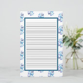 Blauwe Vlinders In Stippen Briefpapier (Staand voorkant)
