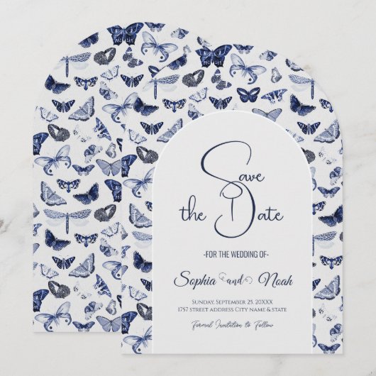  blauwe vlinders kaart (Voorkant / Achterkant)