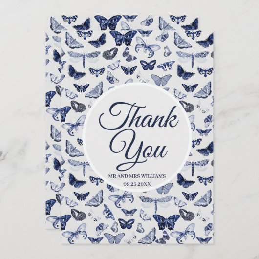  blauwe vlinders kaart (Voorkant / Achterkant)