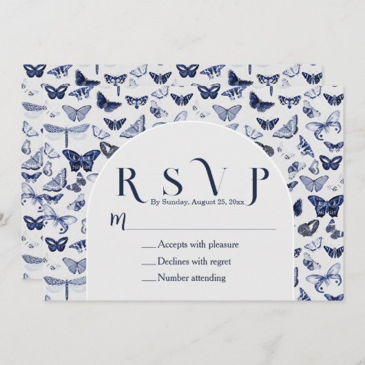  blauwe vlinders kaart (Voorkant / Achterkant)