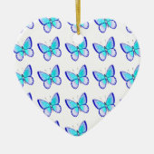  blauwe vlinders keramisch ornament (Voorkant)