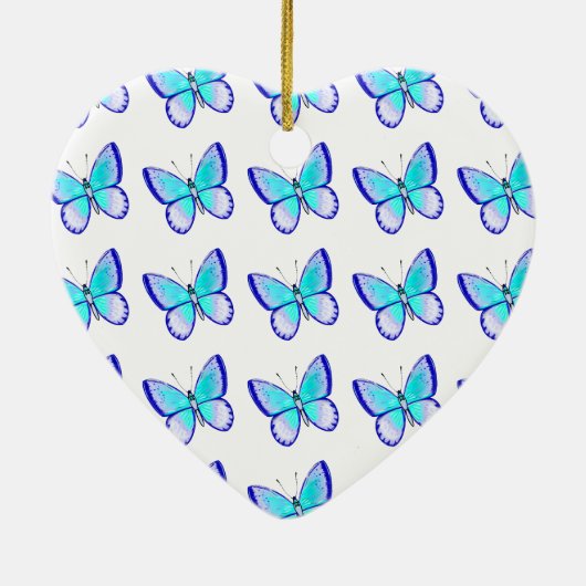 blauwe vlinders keramisch ornament (Achterkant)