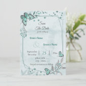 Blauwe vlinders laten geometrische opslaan van de  kaart (Staand voorkant)