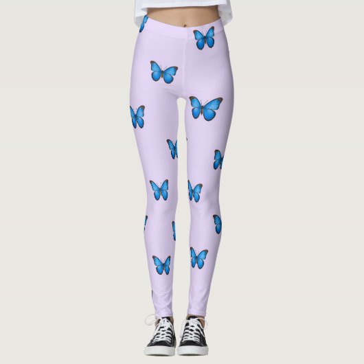 Blauwe Vlinders Leggings (Voorkant)