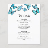Blauwe vlinders. Menu Whimsical-Drinken (Voorkant)