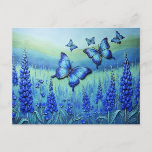 Blauwe Vlinders met Blauwe Bloemen, Briefkaart