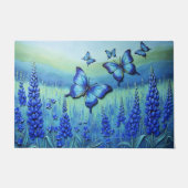 Blauwe Vlinders met Blauwe Bloemen, Deurmat (Voorkant)