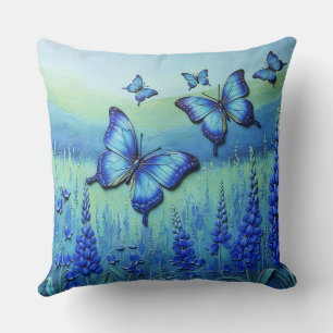 Blauwe Vlinders met Blauwe Bloemen, Kussen